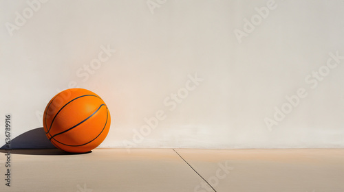 Basketball on minimalistic street background. Streetball concept. AI generated, human enhanced © Александр Балджи