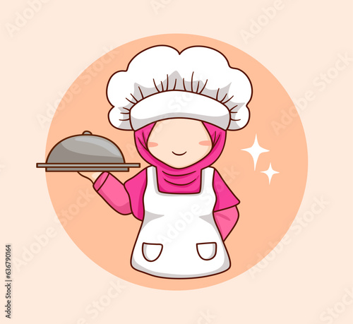 Muslimah Chef Logo for Catering and Cooking