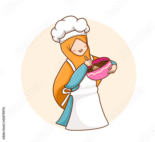 Muslimah Chef Logo for Catering and Cooking