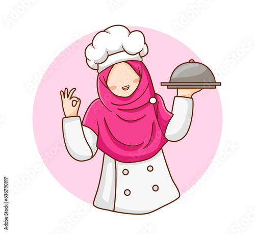 Muslimah Chef Logo for Catering and Cooking