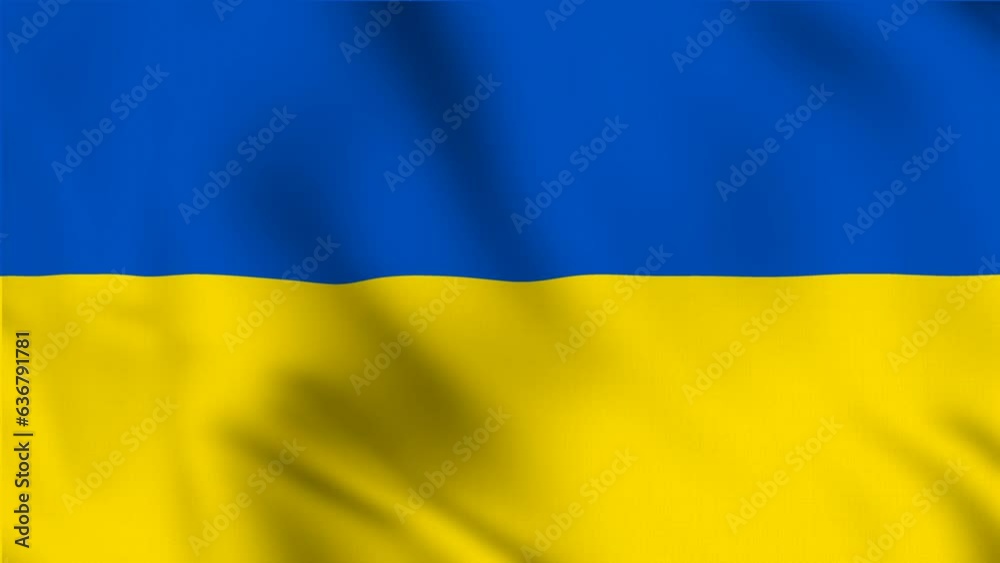 Ukraine national flag video. 3D Ukrainian flag waving seamless loop video animation Ukraine national flag video. 3D Ukrainian flag waving seamless loop video animation