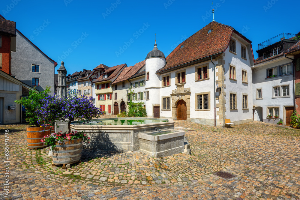 Obraz premium The historical Brugg Old town center, Aargau, Switzerland