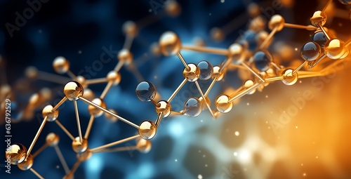 Molecular structure,  Abstract background with molecules photo
