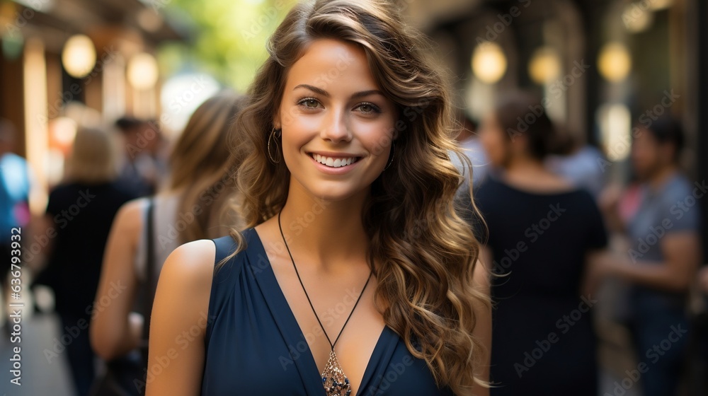 pretty young businesswoman during business party. pretty young businesswoman during business party.