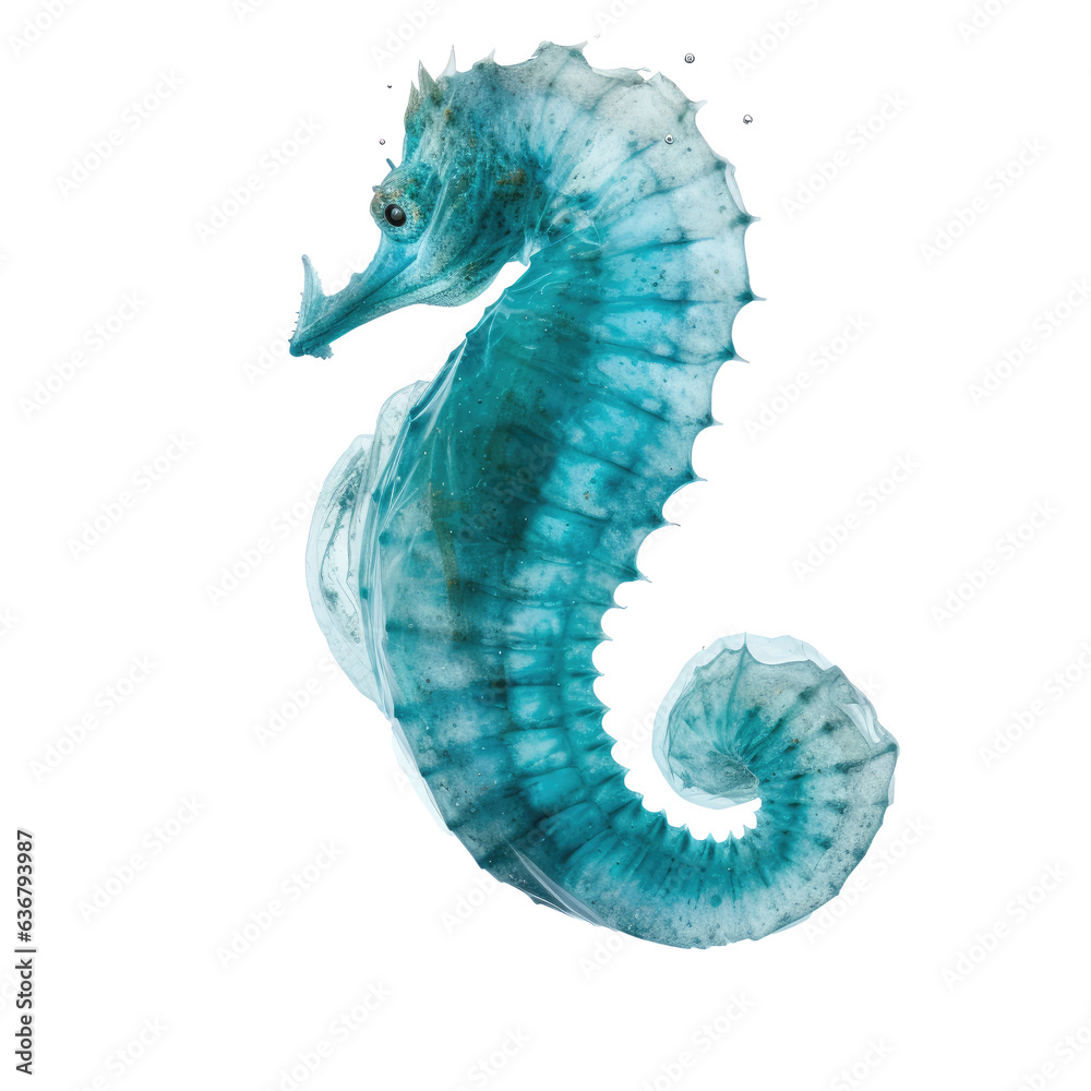 bye seahorse isolated on transparent