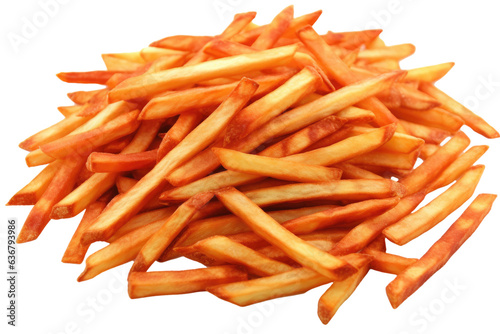 french fries isolated on transparent background