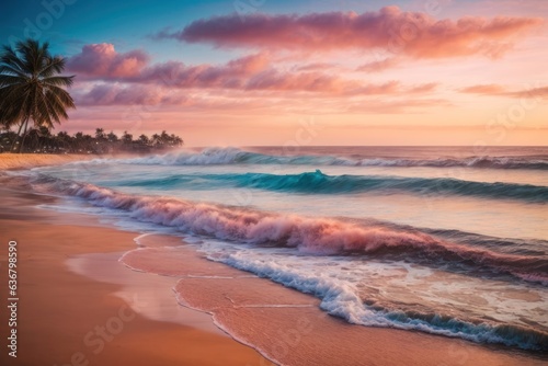 Sun Setting Over the Ocean: Serene Beachscape