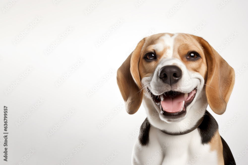 Cute Beagle puppy isolated on white background. 