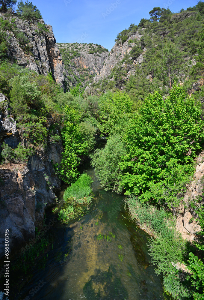 Clandiras Bridge, located in Usak, Turkey, was built during the Roman period. There is a waterfall right next to it.