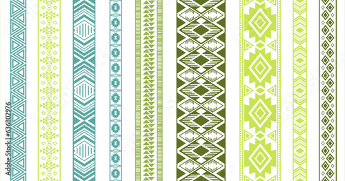 Embroidery ribbon vector patterns, lace seamless border, fashion edge stripes.