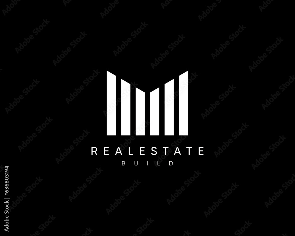 Real estate, architecture, building construction, residence, apartment, planning and structure logo design composition. Abstract residential building vector design symbol.