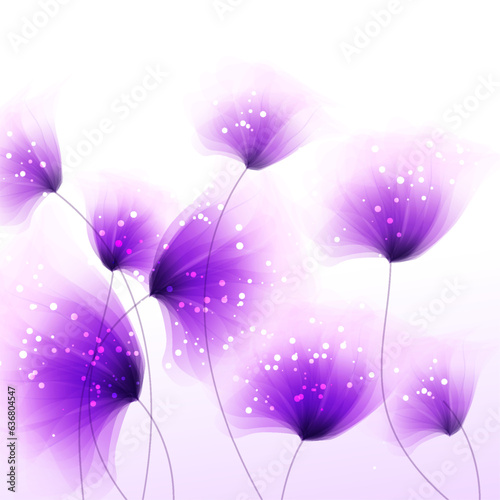 vector background with purple flowers
