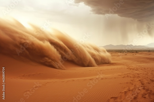 Spectacular sandstorms visiting vast deserts are natural phenomena that occur in desert weather and weather, cumulonimbus clouds and highlands.