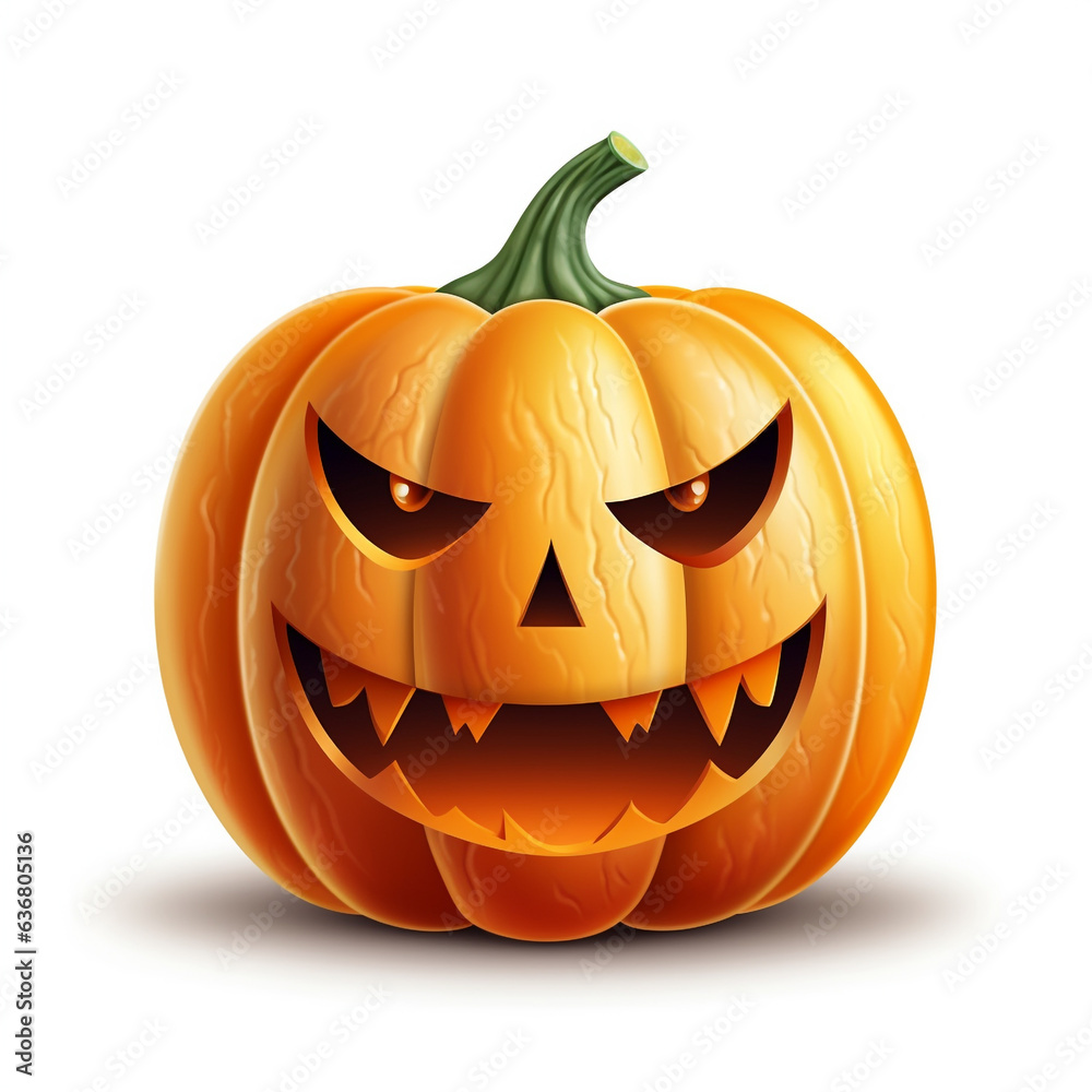 3d, Halloween - pumpkin, glow realistic, symbol of Halloween holiday celebration, white background 3d, Halloween - pumpkin, glow realistic, symbol of Halloween holiday celebration, white background