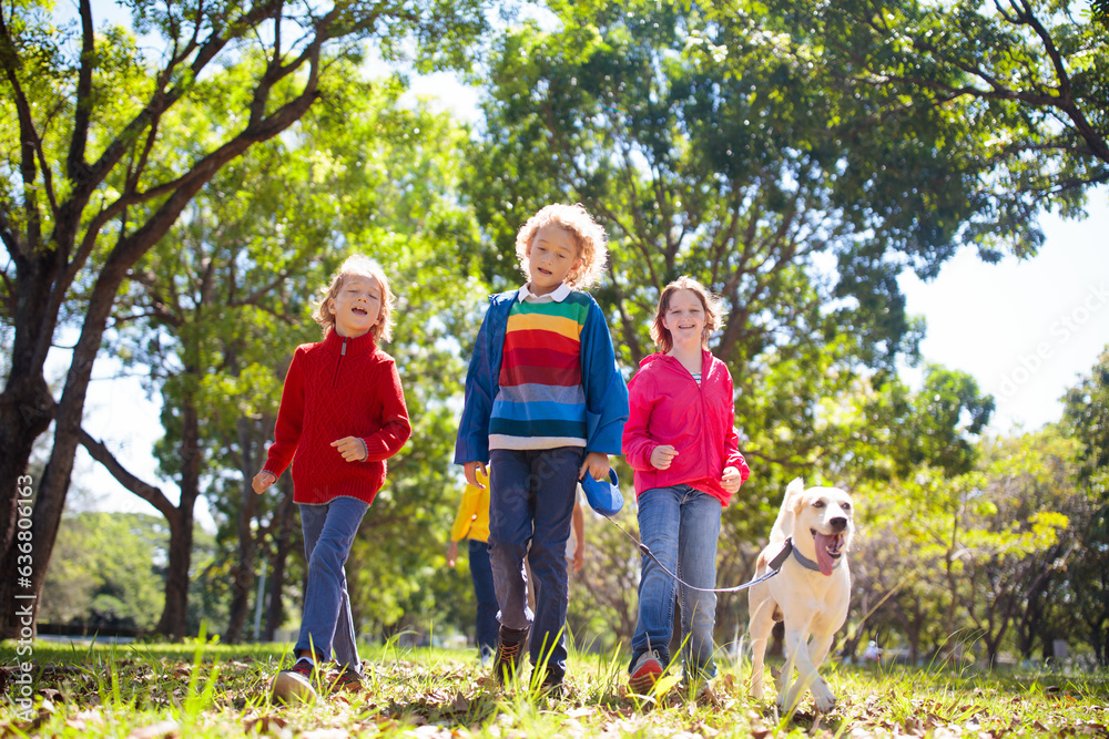 Family walking in autumn park. Fall fun. Family walking in autumn park. Fall fun.