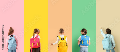 Group of little school chil...