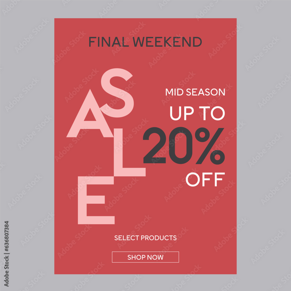 Final weekend sale 20% off discount promotion poster Final weekend sale 20% off discount promotion poster