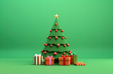 Christmas tree and presents with copy space