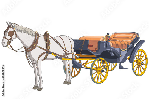 Vector illustration of a horse carriage.