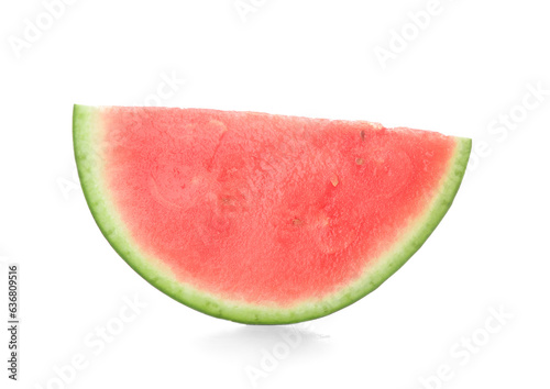 Piece of fresh ripe watermelon on white background