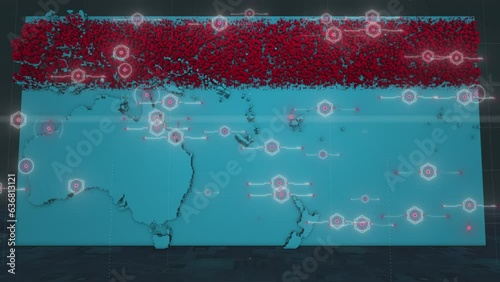 Australia and Oceania Pin-Art Technology Map