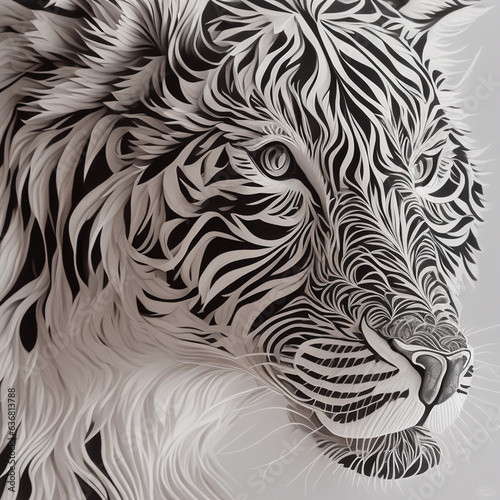 Wallpaper Mural tiger papercut Torontodigital.ca