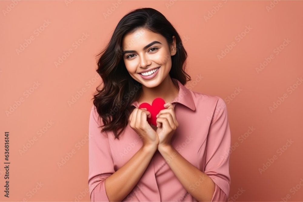 Generative AI : Healthy Eyes And Vision. Portrait Of Beautiful Happy Woman Holding Heart Shaped Hands Near Eyes. Closeup Of Smiling Girl With Healthy Skin Showing Love Sign. Eyecare. High Resolution I Generative AI : Healthy Eyes And Vision. Portrait Of Beautiful Happy Woman Holding Heart Shaped Hands Near Eyes. Closeup Of Smiling Girl With Healthy Skin Showing Love Sign. Eyecare. High Resolution I