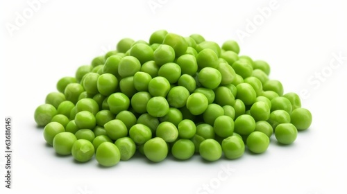 Generative AI : Green pea vegetable bean isolated on white background