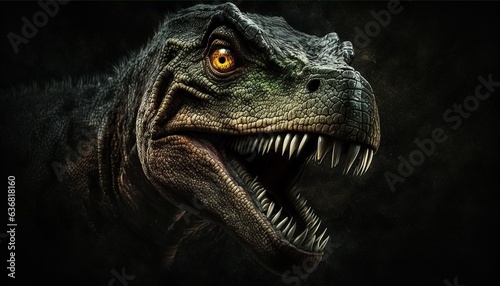 The head of dinosaur in the dark background © Luci
