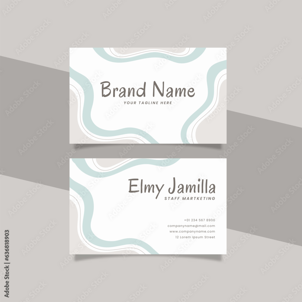 Printable Geometric Business Card Template Decorated with Doodle Frame Blue Gray Pastel Color Background Printable Geometric Business Card Template Decorated with Doodle Frame Blue Gray Pastel Color Background