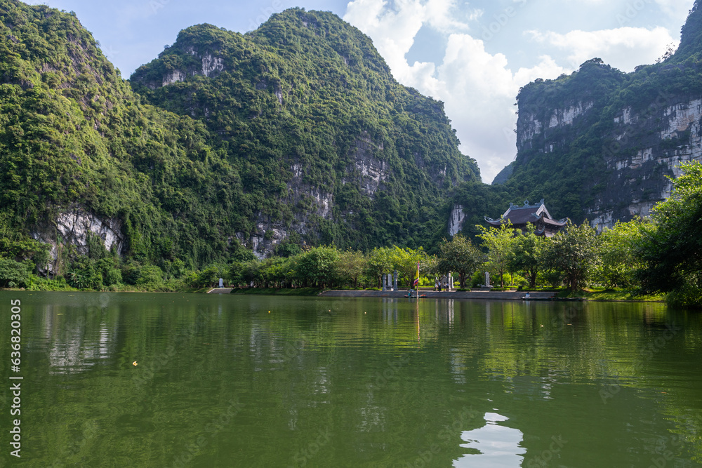 views of dong am tien pond in ninh bin, vietnam