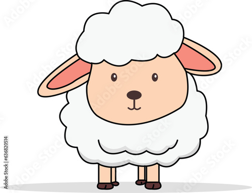 cute cartoon sheep . white cartoon sheep illustration