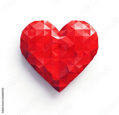 Wallpaper Mural Red pixel heart on a white background. Digital icon. Video game style art. Generative AI. Torontodigital.ca