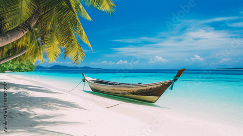 Tropical beach and palm trees, The Maldives, Indian Ocean © Ricardo Costa