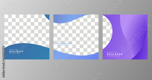 set of square abstract colorful gradient background for business template presentation