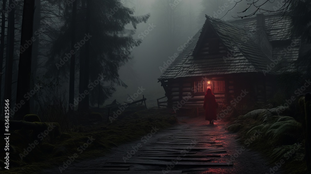 Grandma's House. Little Red Riding Hood and the Mysterious Cabin at