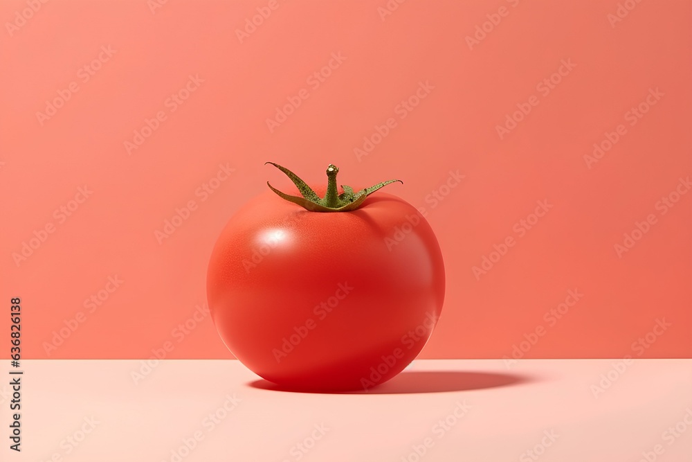 red tomato on a coral background made by midjeorney red tomato on a coral background made by midjeorney