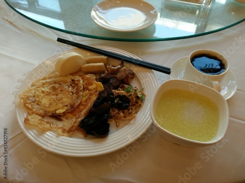 Breakfast in a hotel in Chongqing, China