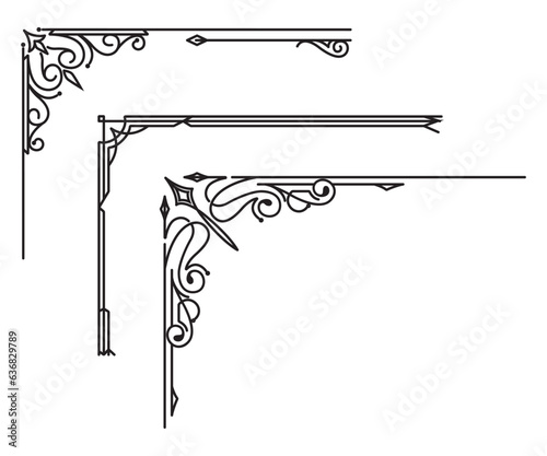 vintage corner frames isolated on a plain