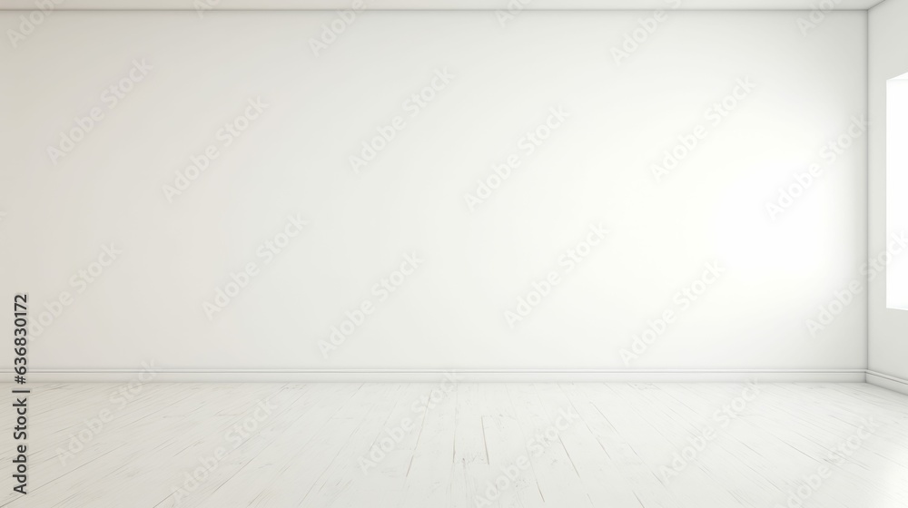 Wide Blank White Empty Room, Large Space with Nothing and Nobody for Product Mockup Wide Blank White Empty Room, Large Space with Nothing and Nobody for Product Mockup