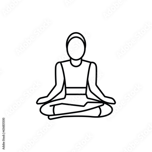 yoga pose icon. outline icon