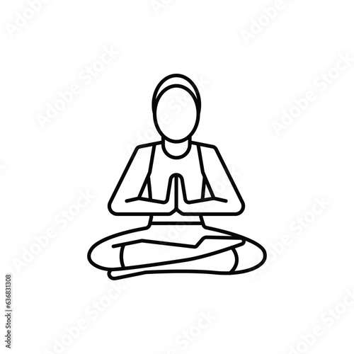yoga pose icon. outline icon