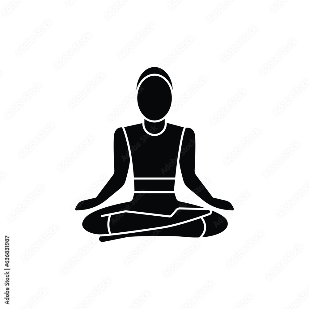 yoga pose icon. solid icon yoga pose icon. solid icon