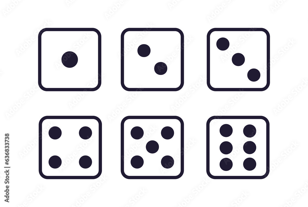 Simple Cube Dice Illustration Set Simple Cube Dice Illustration Set
