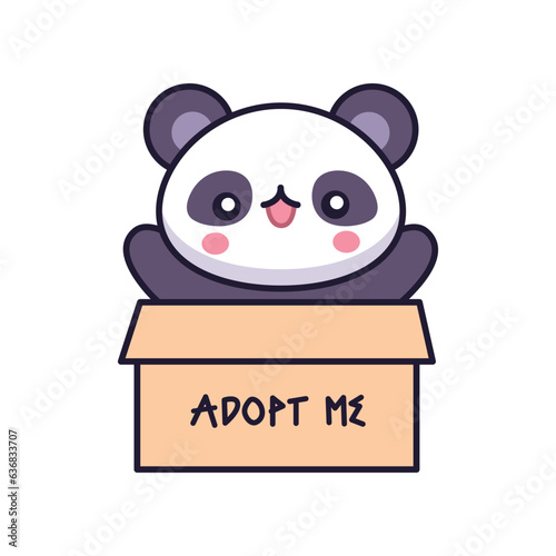 Cute Kawaii Panda In Adopt Box