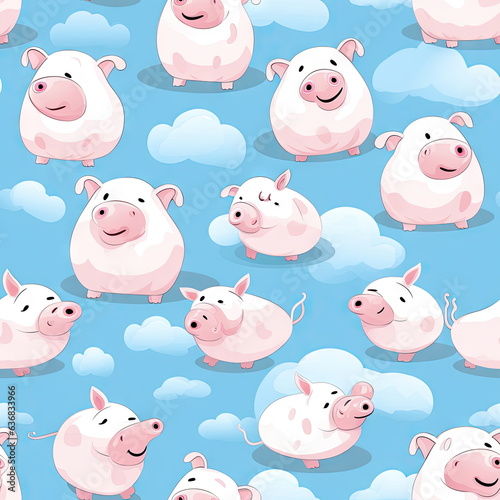 Seamless Pattern of Pig