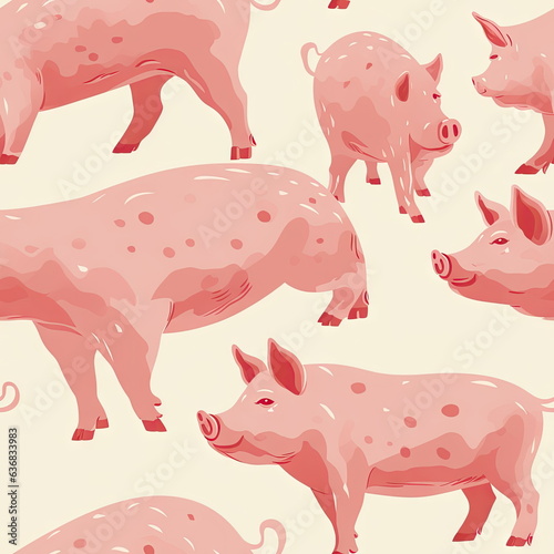 Seamless Pattern of Pig © waranyu