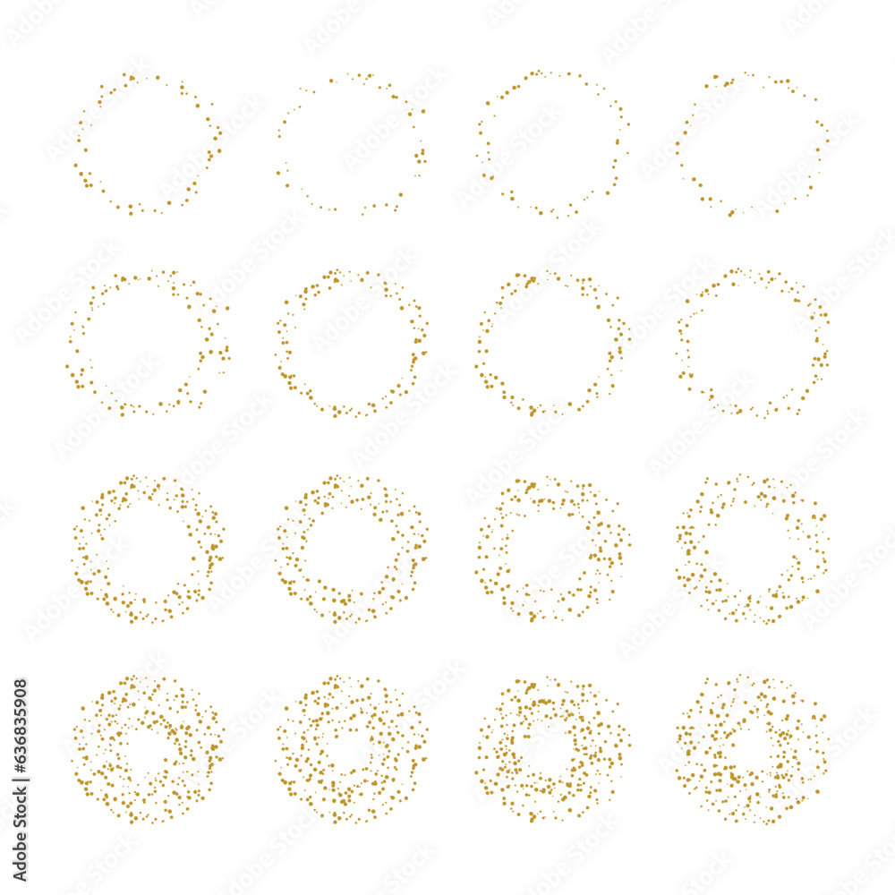 Gold abstract dots circle frame art decoration vector illustration. Gold abstract dots circle frame art decoration vector illustration.