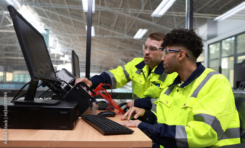 Technician and engineer in AI and Robotic training class, training AI Robot  the KIT equipment  and Artificial Intelligence of Things service robots in the manufacturing automation and robotics classr