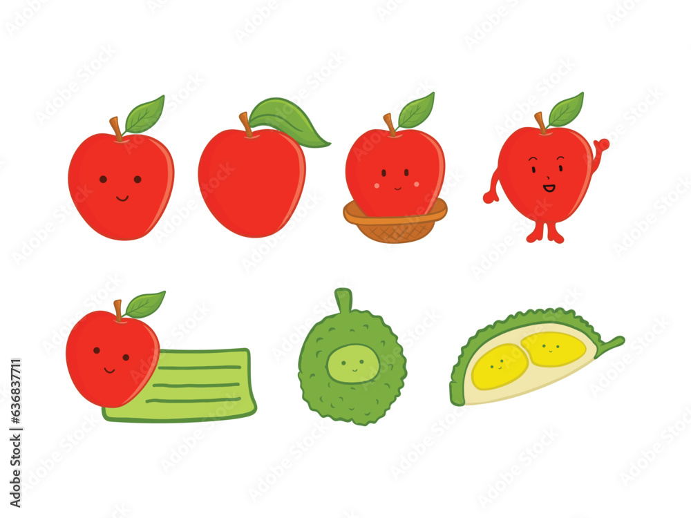 set of fruits and vegetables set of fruits and vegetables